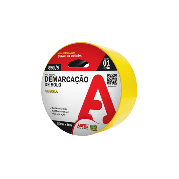 FITA DEMARCACAO SOLO AMARELA 50MM X 15M ADERE