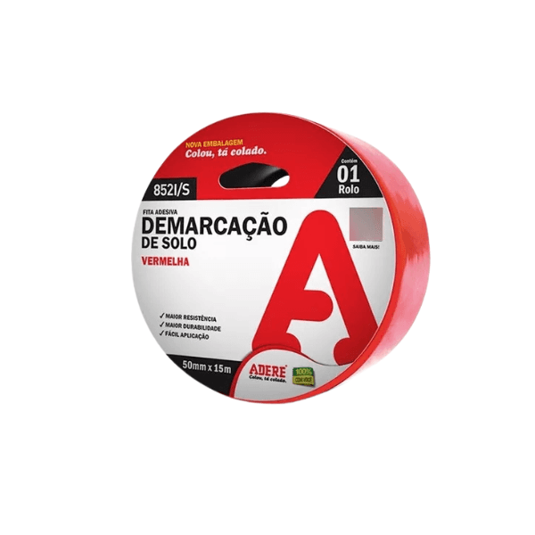FITA DEMARCACAO SOLO VERMELHA 50MM X 15M ADERE