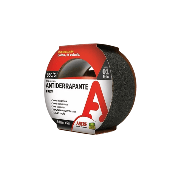 FITA ANTIDERRAPANTE PRETA 50MM X 5M ADERE