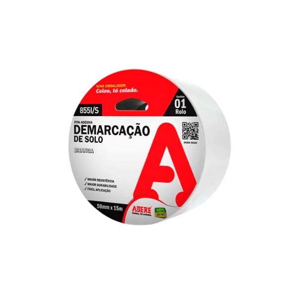 FITA DEMARCACAO SOLO BRANCA 15MM X 50M ADERE