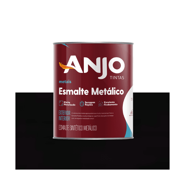 ANJO ESMALTE METALICO PRETO 0,9L