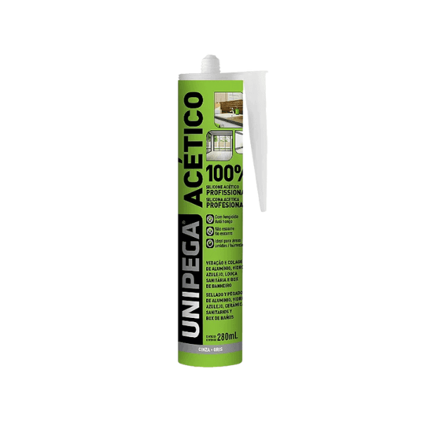 SILICONE ACETICO UNIPEGA CINZA 280G