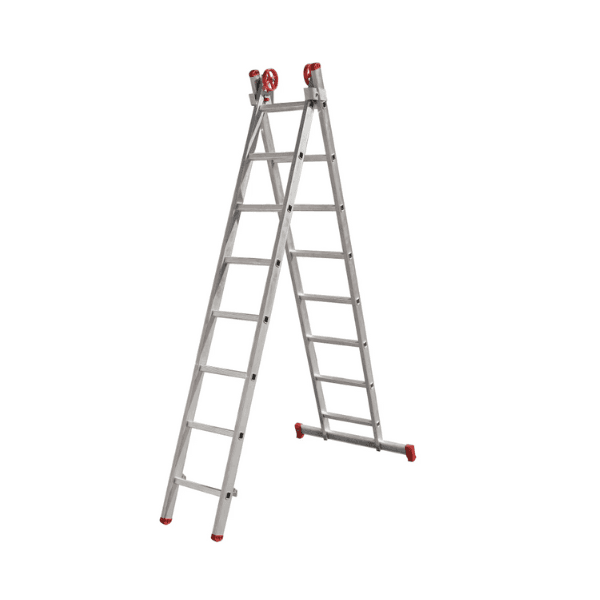ESCADA EXTENSIVA ALUMINIO 8X2 DEGRAUS BOTAFOGO ESC0617