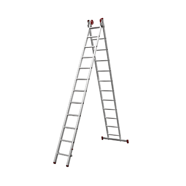 ESCADA EXTENSIVA ALUMINIO 12X2 DEGRAUS BOTAFOGO ESC0621