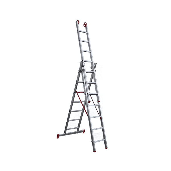 ESCADA EXTENSIVA TRIPLA ALUMINIO 7X3 DEGRAUS BOTAFOGO ESC0707