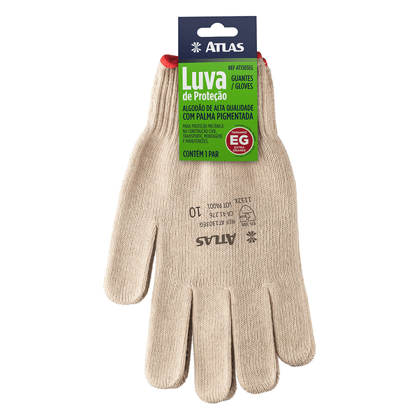 LUVA DE ALGODÃO ATLAS PIGMENTADA EXTRA GRANDE