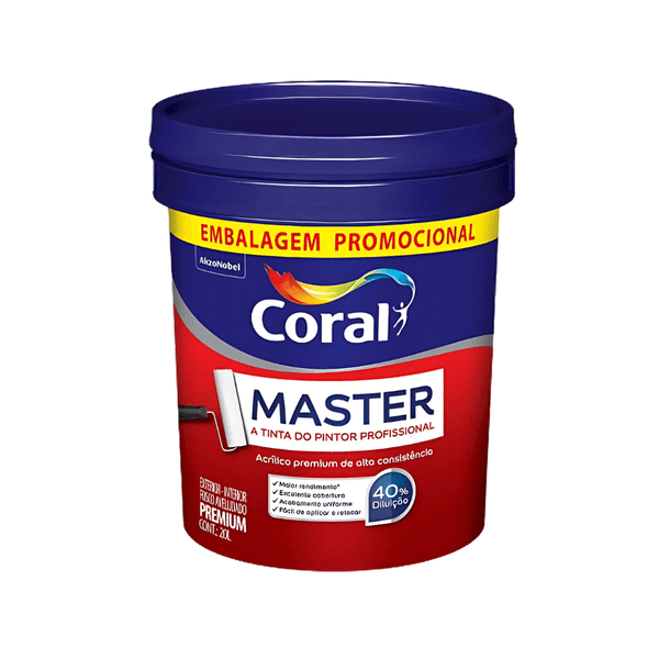 CORAL MASTER PREMIUM BRANCO FOSCO 20L BALDE