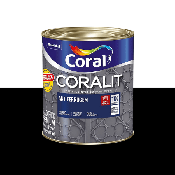 CORALIT ANTIFERRUGEM PRETO 0,9L FERROLACK