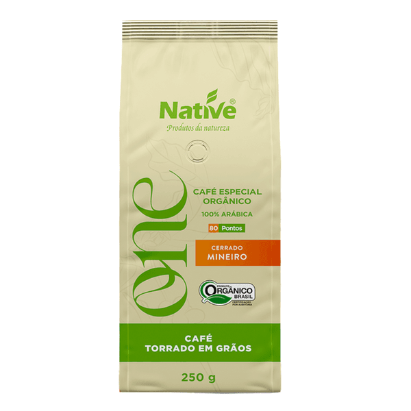 Café Torrado em Grãos Native Orgânico Especial Cerrado Mineiro 250G