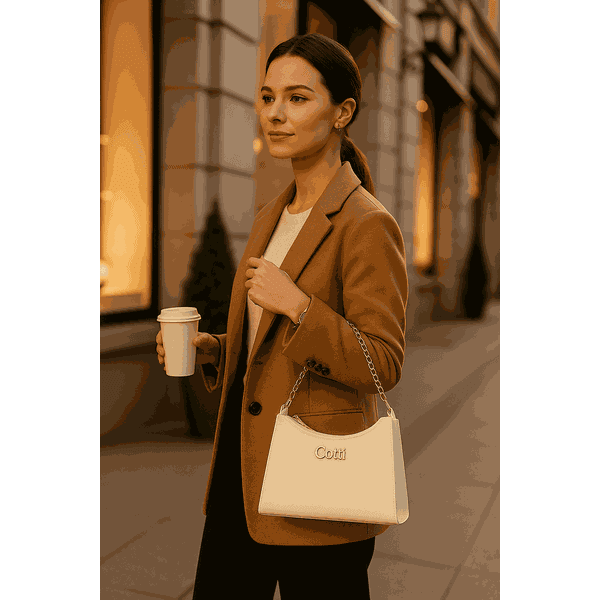 Bolsa Meia lua Marfim