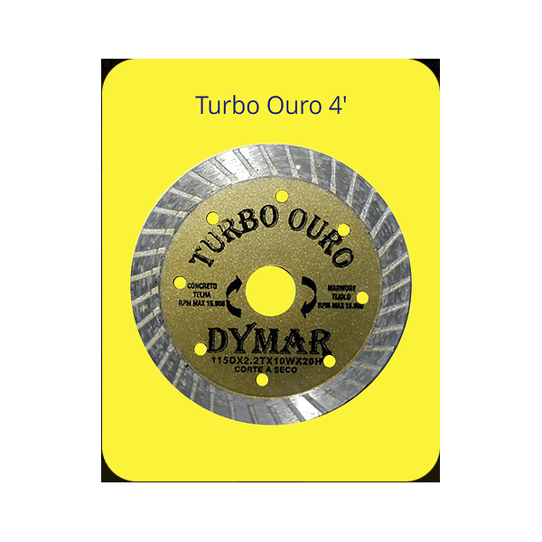 DISCO DIAM TURBO OURO 115X2.0X12X20MM DYMAR