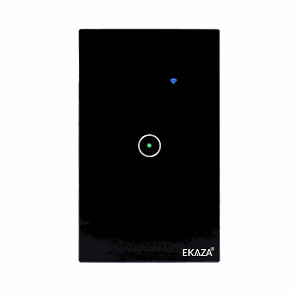 INTERRUPTOR VIDRO 1 BOTAO PRETO ZIGBEE 3.0 EKAZA