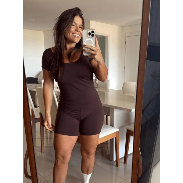 Macaquinho fitness Mya Cinza-Claro