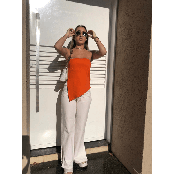 Blusa assimétrica Yala Laranja