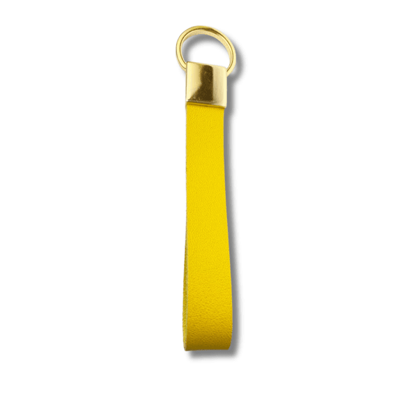 Chaveiro em Couro Legítimo - Amarelo