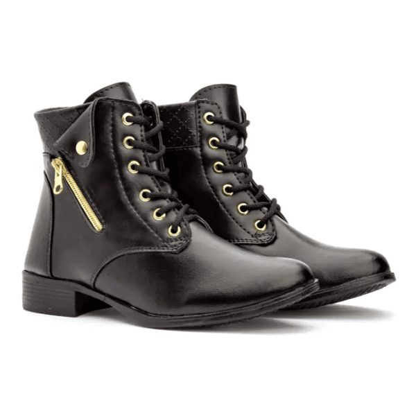 BOTA MONTARIA CANO CURTO SINTÉTICO PRETO