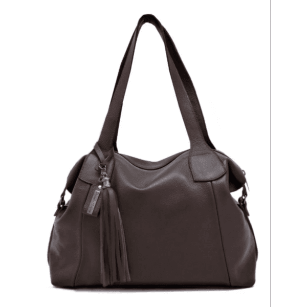 Bolsa grande ombro couro chocolate ref:DM-14