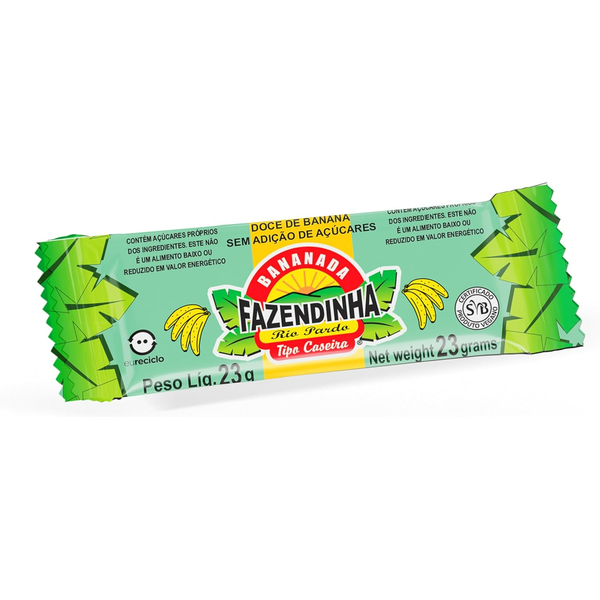 Bananada Zero Açúcar Fazendinha Rio Pardo 23g