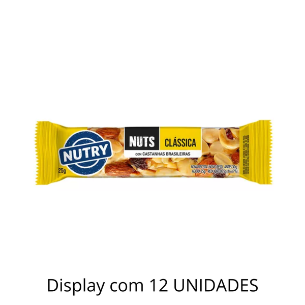 Barra De Cereais Nuts Clássica Nutry 25g - Display Com 12 Unidades
