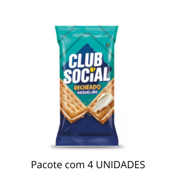 Biscoito Club Social Recheado Requeijão 26,5g - Pacote Com 4 Unidades