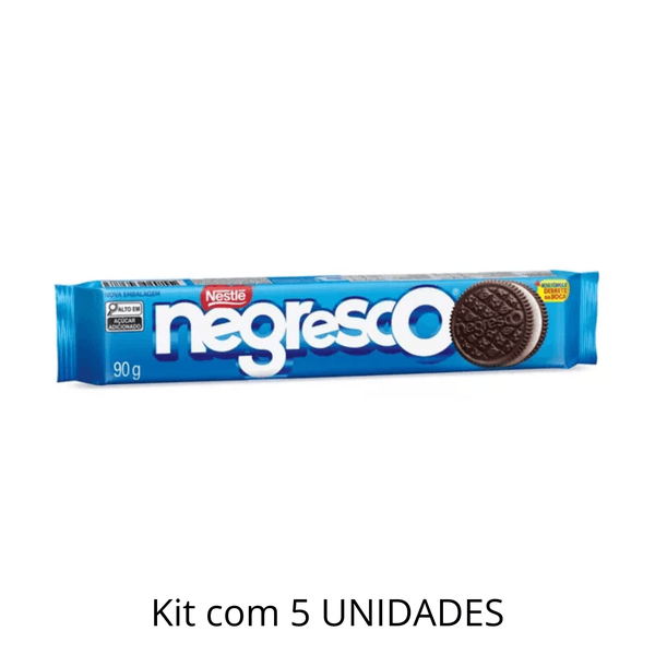Biscoito Negresco Recheado Baunilha 90g - Kit Com 5 Unidades