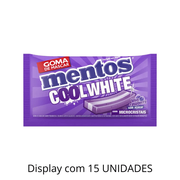Chiclete Mentos 3 Camadas Blue Raspberry 8,5g - Display Com 15 Unidades