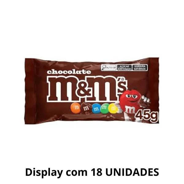Chocolate M&ms Ao Leite 45g - Display Com 18 Unidades