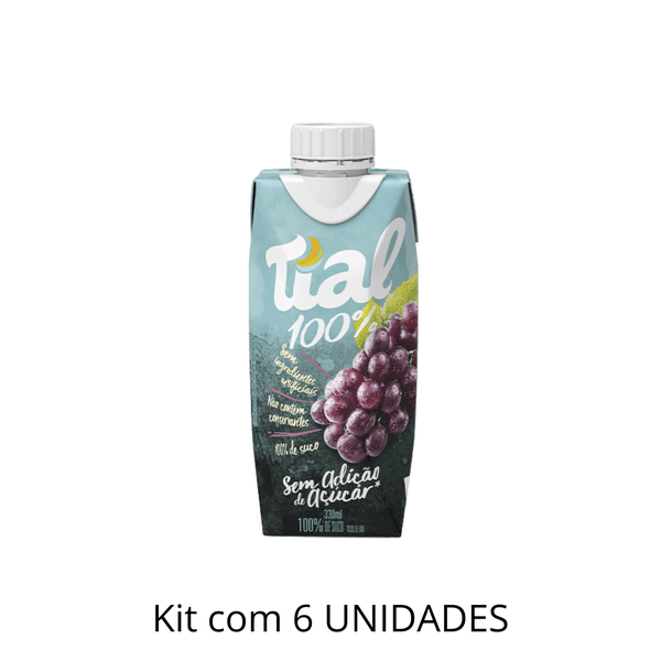 Suco Tial 100% Uva 330ml - Kit Com 6 Unidades