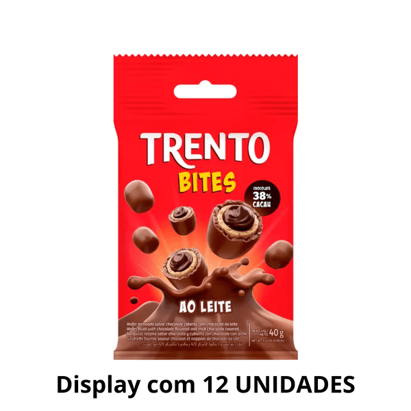 Trento Bites Ao Leite 40g - Display Com 12 Unidades