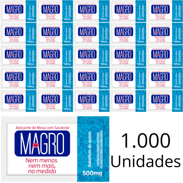 Adoçante De Mesa Magro Com Sacarose 500mg Caixa Com 1000 Unidades