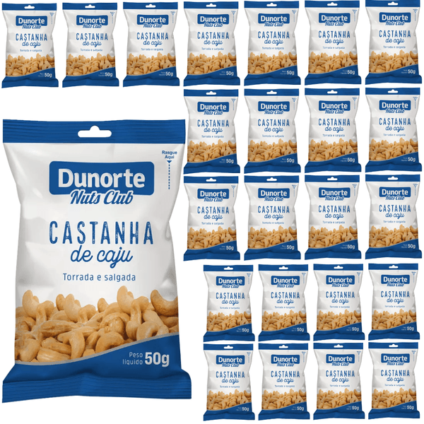 Castanha De Caju Torrada E Salgada Dunorte Pacote De 50g Kits De 60, 30, 20, 15 Unidades