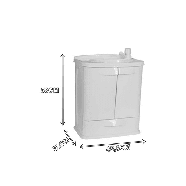 GABINETE COM LAVATORIO 45X32X58CM BRANCO