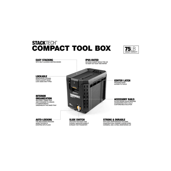 CAIXA ORGANIZADORA DE FERRAMENTAS COMPACTA EMPILHAVEL STACKTECH TB-B1-B-60C-