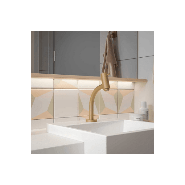 TORNEIRA DE LAVATORIO DE MESA BICA BAIXA GOLD MATTE