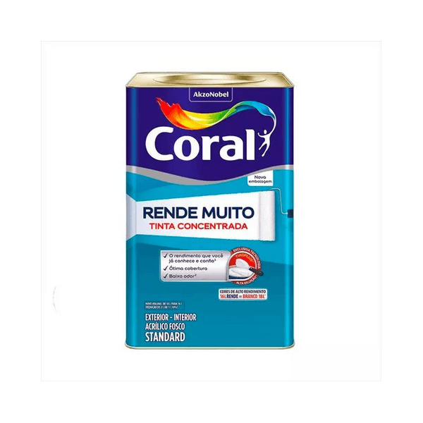 CORAL LATEX RENDE MUITO BRANCO NEVE 18 LTS