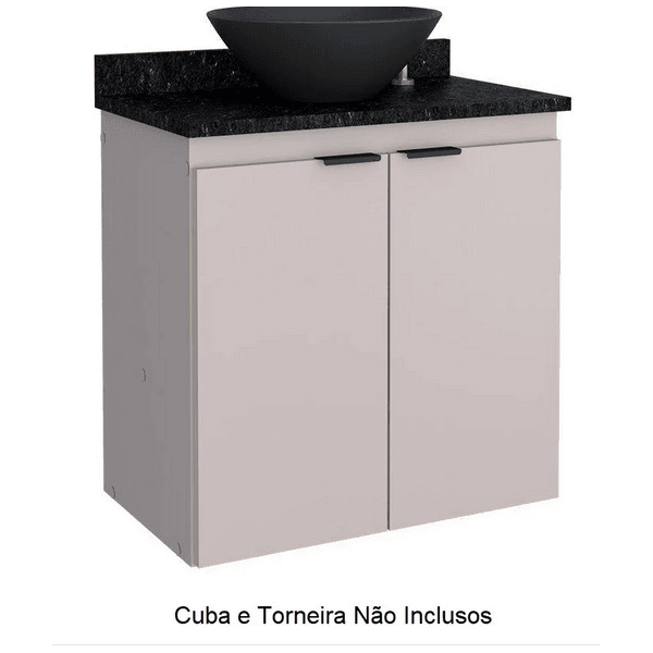 TOUCADOR GABINETE MADEIRA ASTER 60 NUDE COM GRANITO SEM CUBA