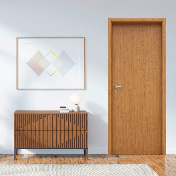 Kit Porta Madeira de Giro Nogal Mel 210x80cm Colméia com Batente Regulável 9 a 14cm Eucaplac Eucatex