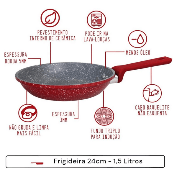 CONJUNTO PANELAS COLORSTONE 4 PEÇAS VOLCANO 