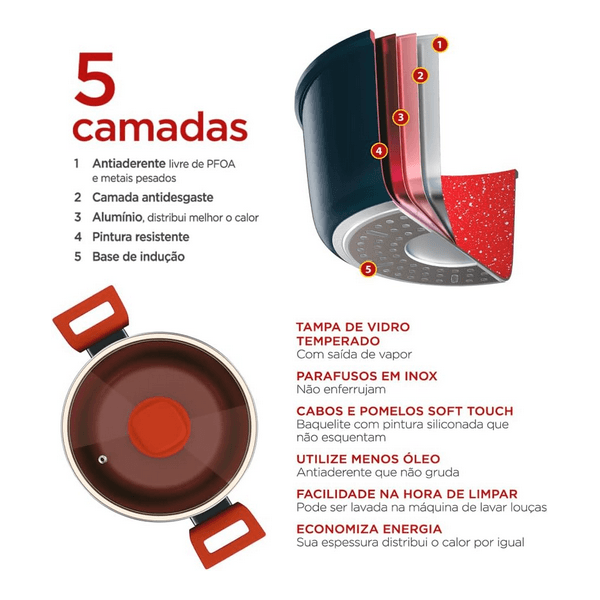  CONJUNTO PANELAS COLORSTONE 4 PEÇAS VOLCANO 