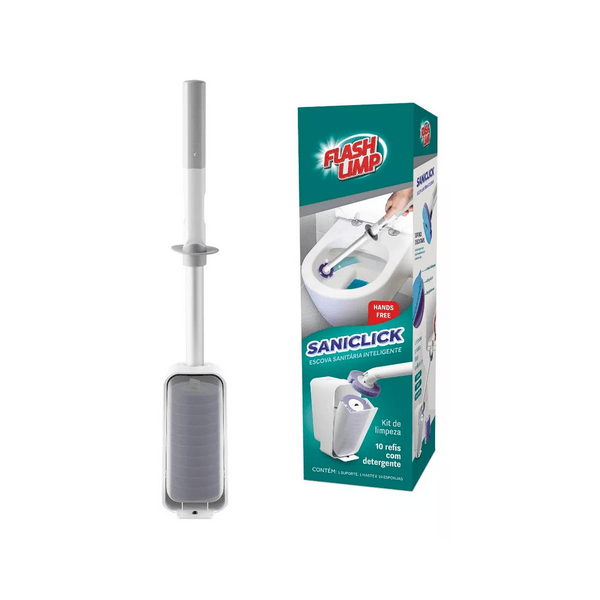 FLASH LIMP SANICLICK, ESCOVA SANITARIA COM REFIL DESCARTAVEL
