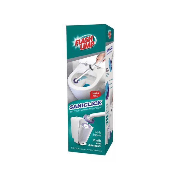 FLASH LIMP SANICLICK, ESCOVA SANITARIA COM REFIL DESCARTAVEL