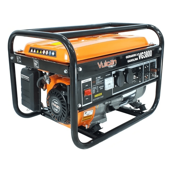 GERADOR GASOLINA 4T 208cc 7HP 3.0kVA 3000WATTS BIVOLT VG3800 VULCAN TRENT