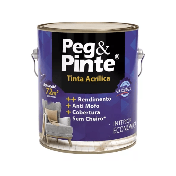 LATEX PEG & PINTE 3,600 EUCATEX (CONFIRA AS CORES)
