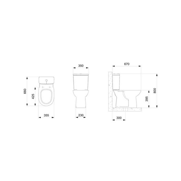 KIT BACIA COM CAIXA ACOPLADA DEBBA ROUND BRANCO