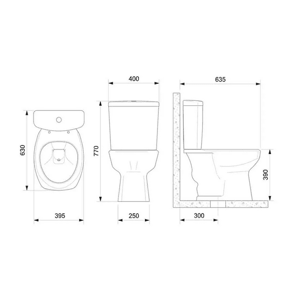 KIT BACIA CONVENCIONAL THEMA BRANCO 