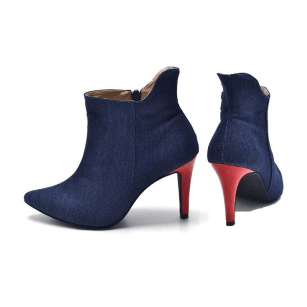 Bota cano shop curto com jeans
