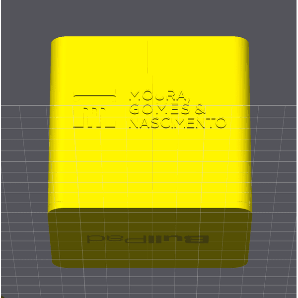 50 unidades Porta Canetas Personalizavel Deskminder Preto com personalização de logo Moura, Gomes e Nascimento