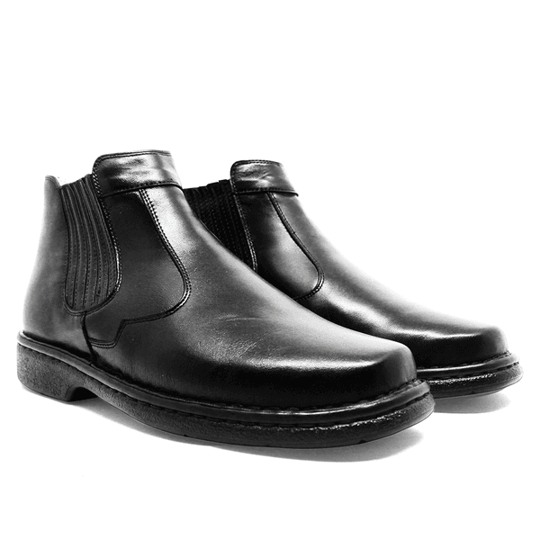 BOTA BOTINA MASCULINA CONFORTO SOCIAL EM COURO PRETO 351