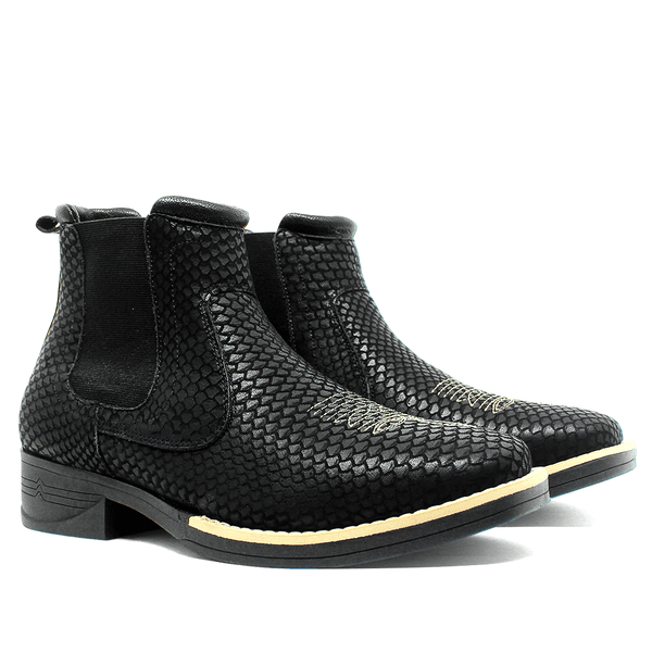 BOTA COUNTRY EM COURO SNAKE PRETO 520