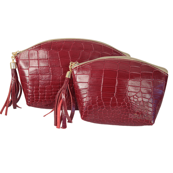 Necessaire Helô Vermelho Croco G